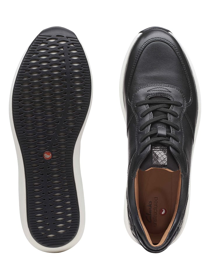 Clarks Leder-Sneakers in Schwarz günstig kaufen