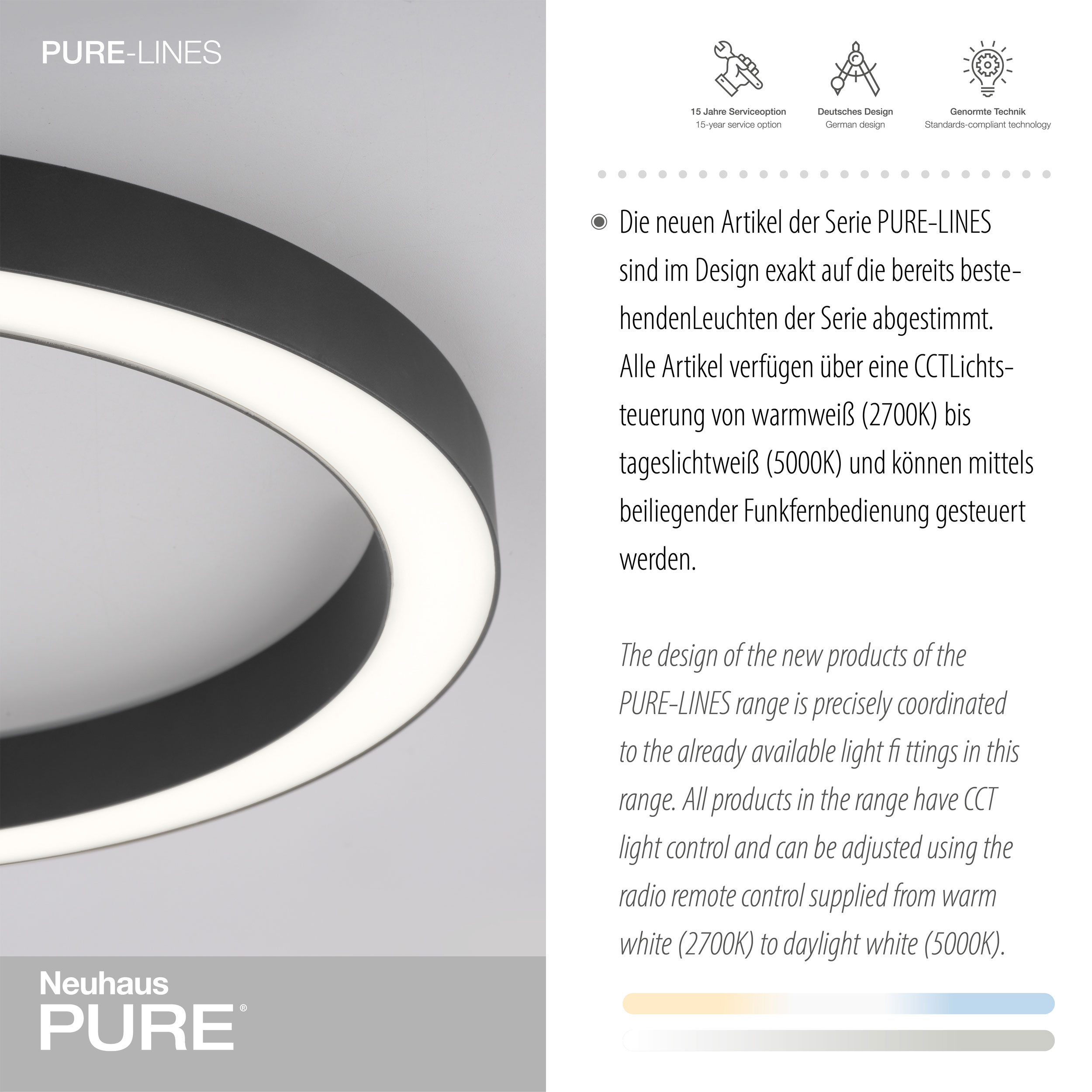 PURELED-Deckenleuchte 1flg