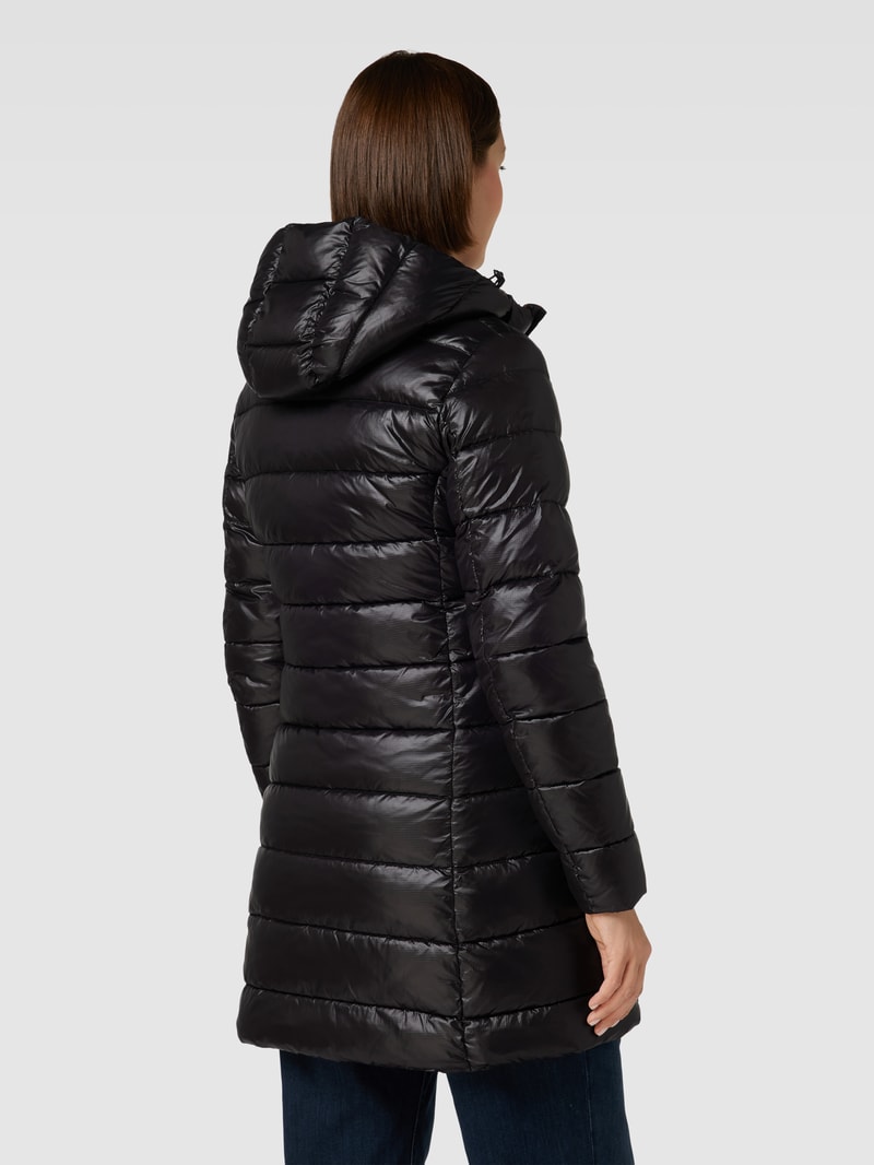 Kurzmantel mit Steppnähten in schwarz