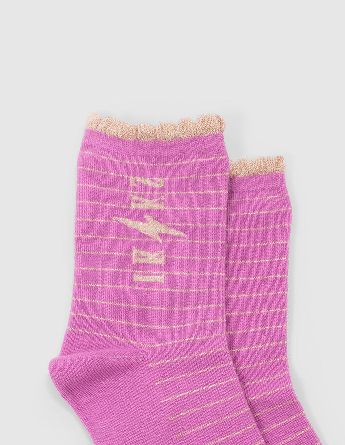 Chaussettes noires, violettes et dorées fille