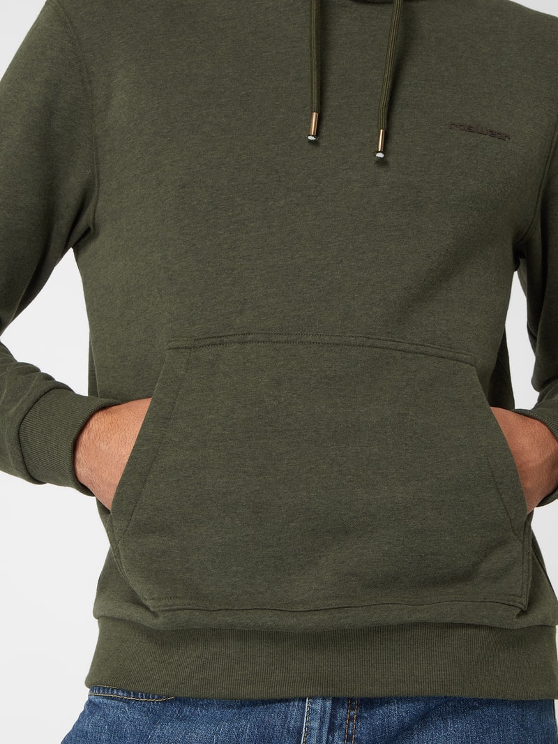 Hoodie mit Logo-Details Modell 'Kresy' in olivgrün meliert