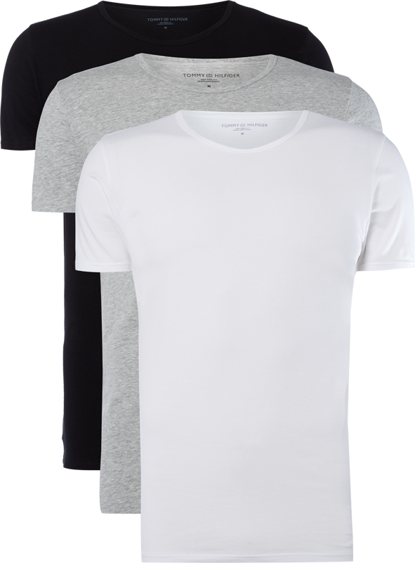 T-Shirt im 3er-Pack in silber meliert