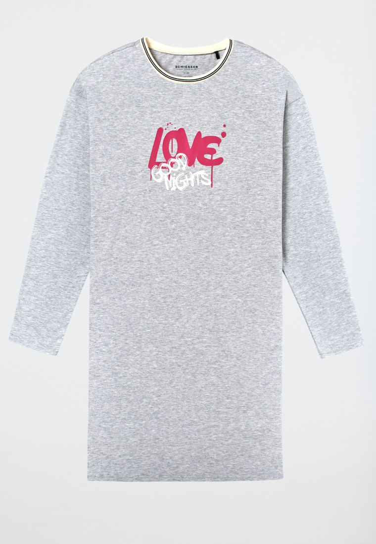 Nachthemd langarm grau-meliert - Nightwear