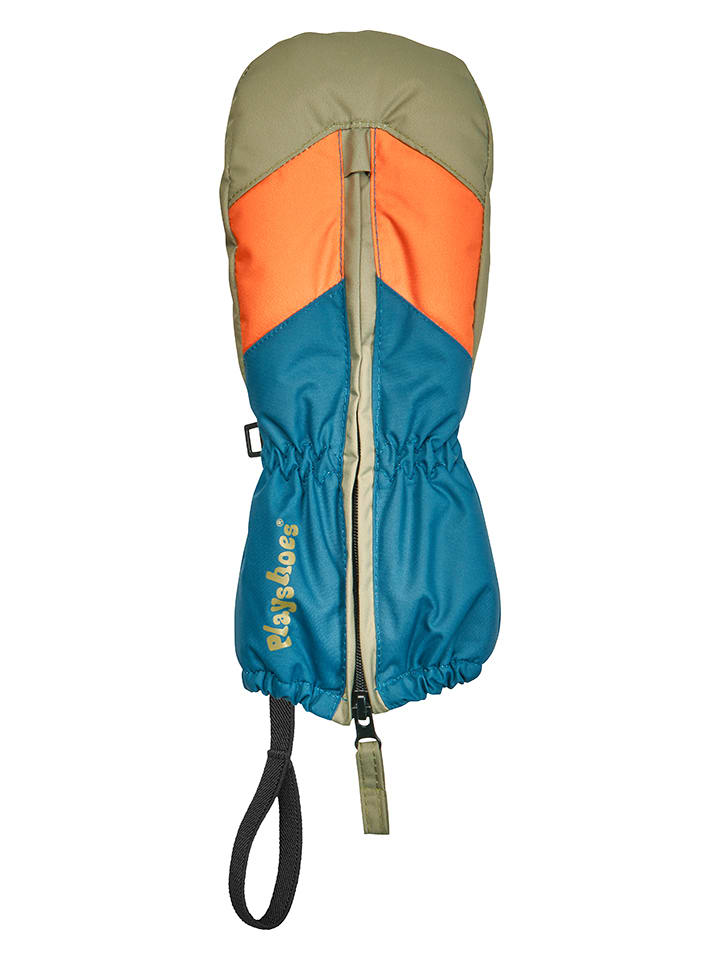 Playshoes Funktionsfäustlinge in Blau/ Orange/ Khaki günstig kaufen