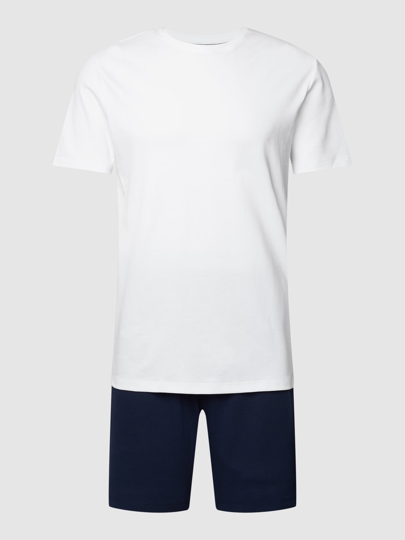 Pyjama mit Rundhalsausschnitt in marineblau