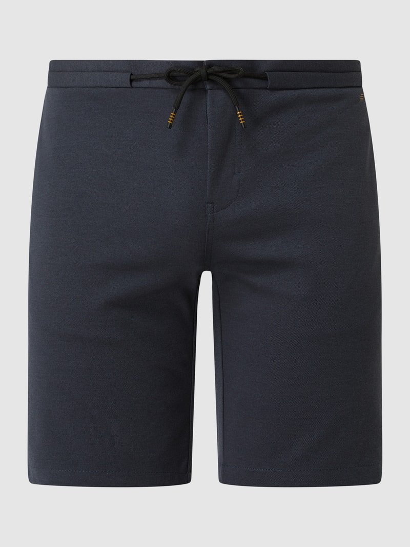 Shorts aus Piqué in marineblau