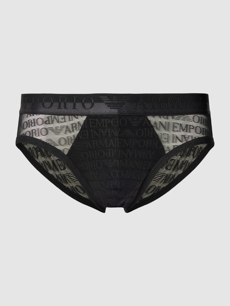 Slip mit Allover-Muster in schwarz