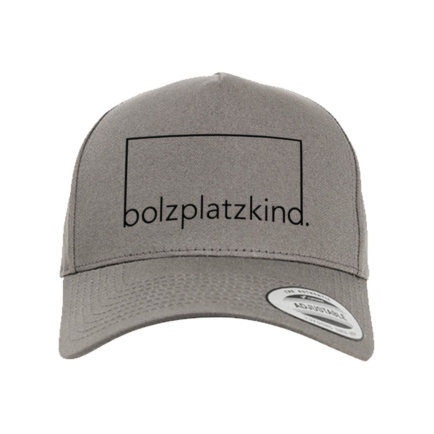 Bolzplatzkind Curved Snapback Cap Grau Schwarz