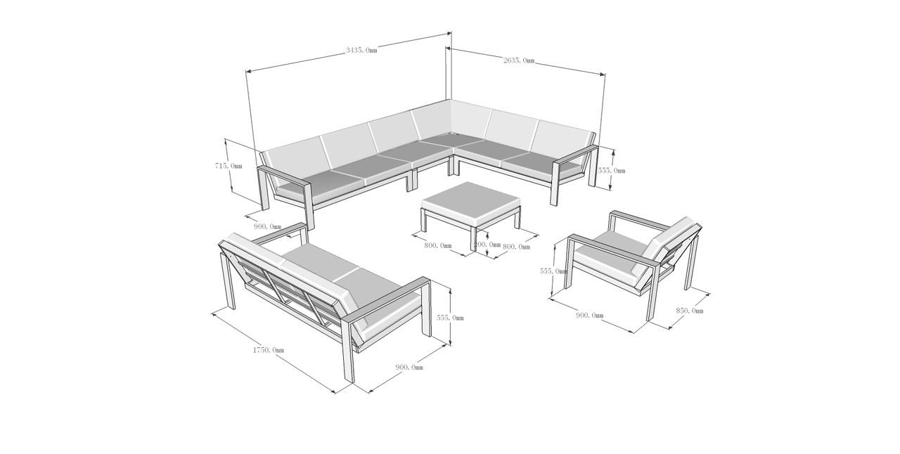 Home Deluxe Sitzgruppe Rio XXL