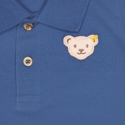 Poloshirt kurzarm, mittelblau für Jungs