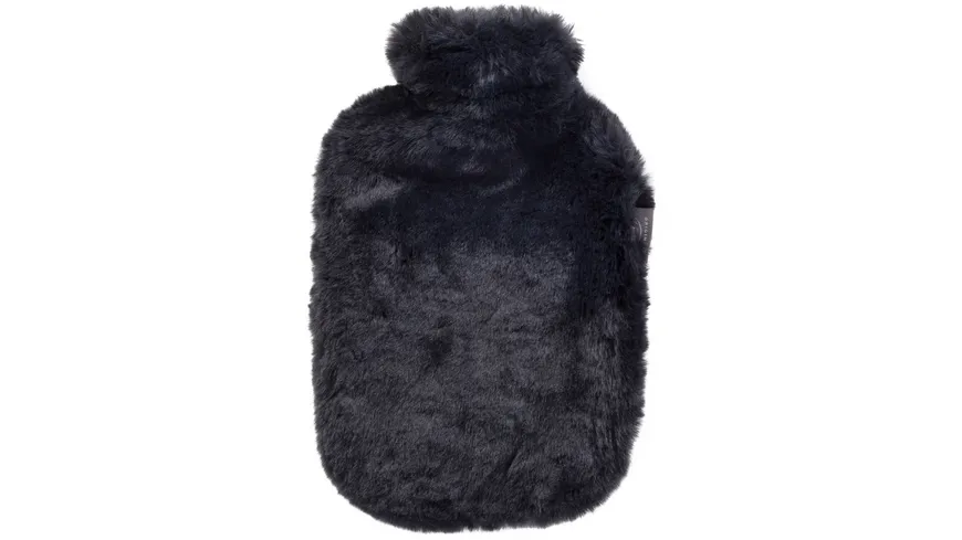 fashy Wärmflasche 2l mit Bezug Superflausch Schwarz