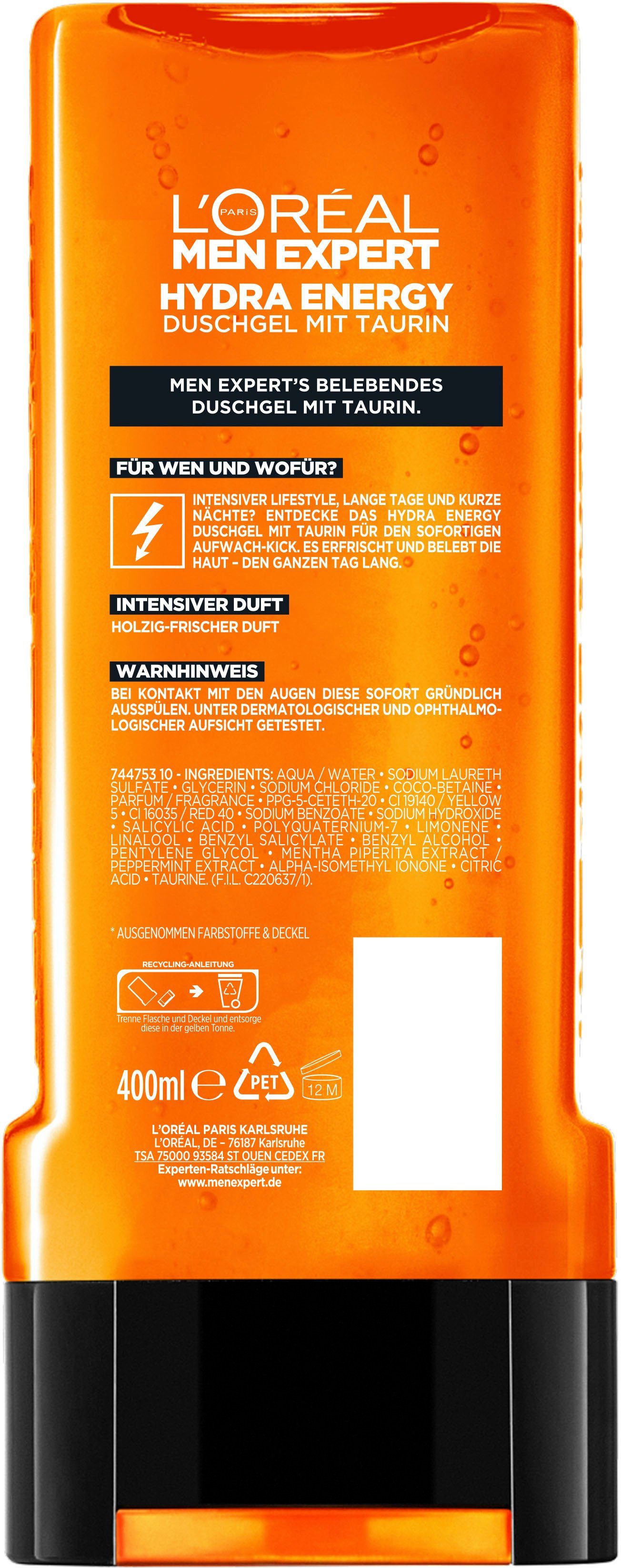 L'ORÉAL PARIS MEN EXPERT Duschgel Hydra Energy Aufwach-Kick, 6-tlg.
