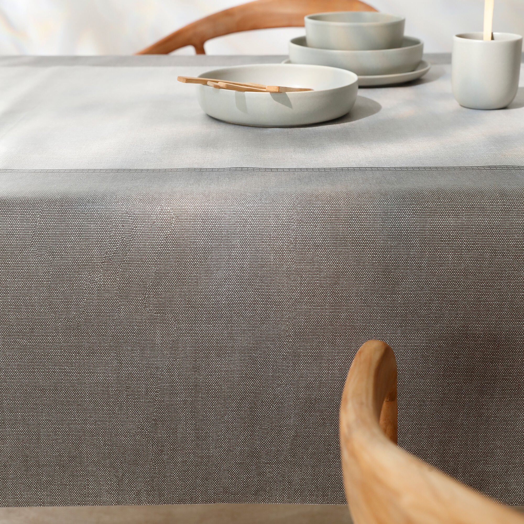 Nappe toile cirée imprimée faux-uni