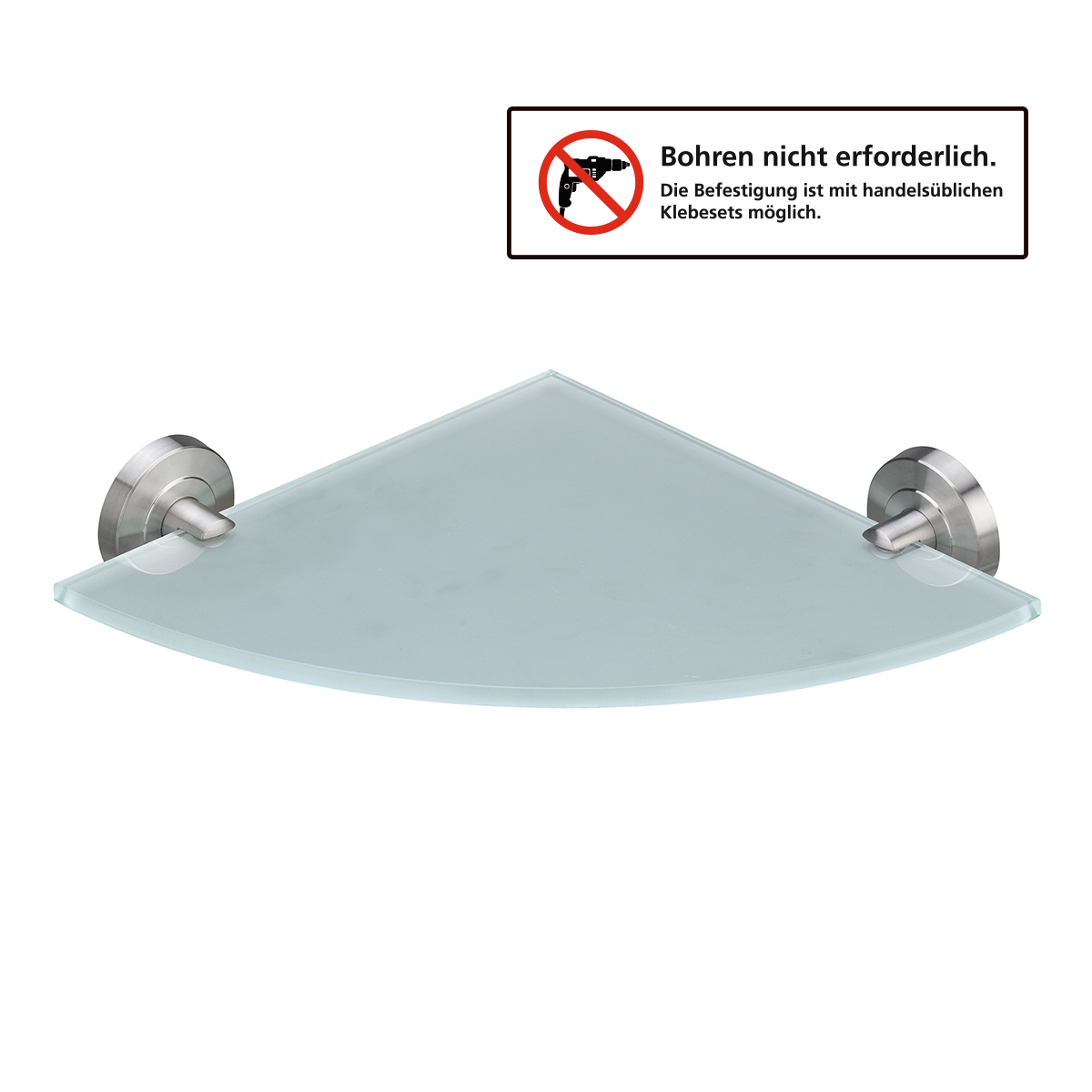 Weles AMARE Eck Regal Glasablage, silber
