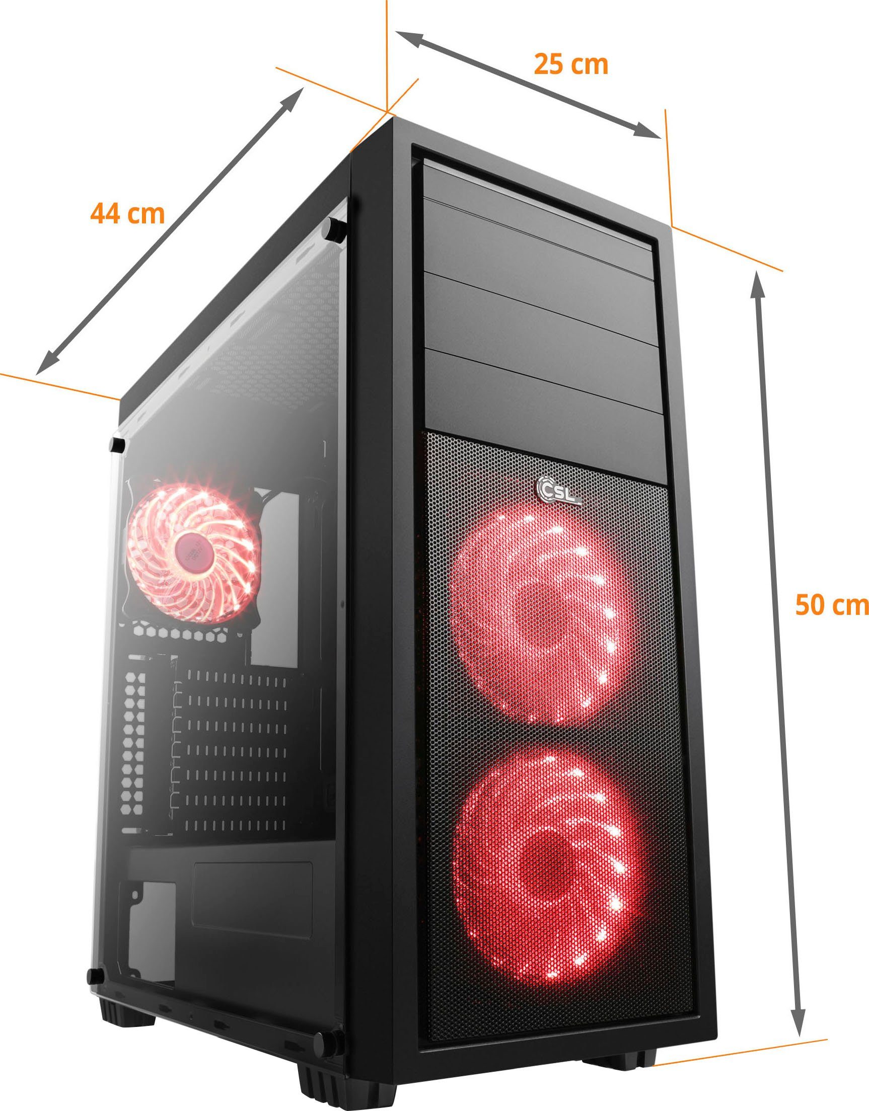 CSL Sprint V28318 Gaming-PC (AMD Ryzen 7 5700G, AMD Radeon Graphics, 32 GB RAM, 1000 GB SSD, Luftkühlung)