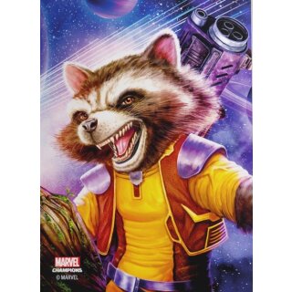Gamegenic - Marvel Champions FINE ART Sleeves – Rocket Raccoon (51 Sleeves)