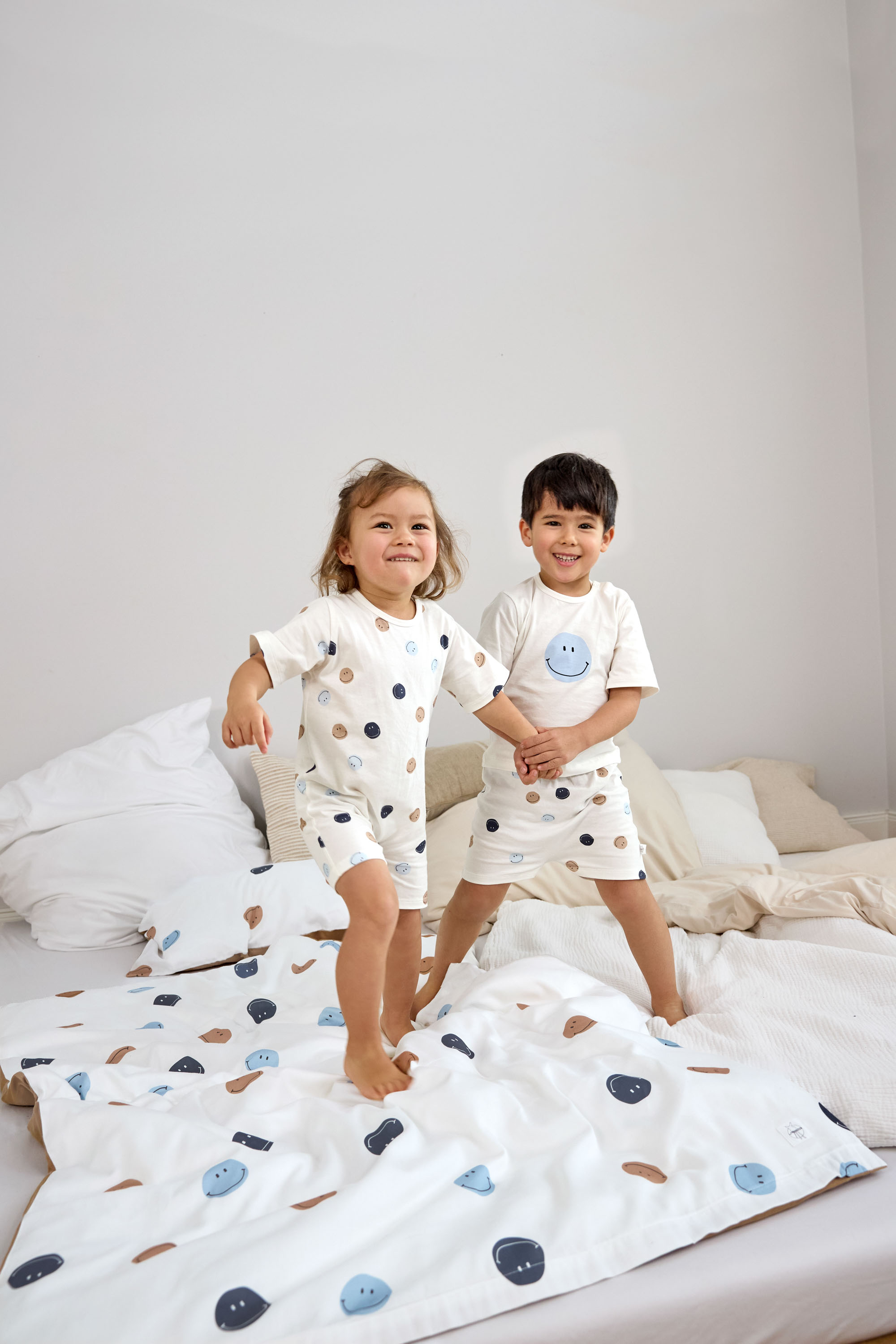 Baby Schlafoverall - Bio Baumwolle, Smile, Milky