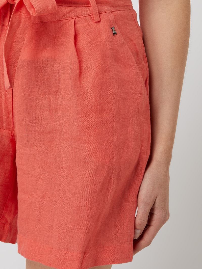 Bermudas aus Leinen in orange