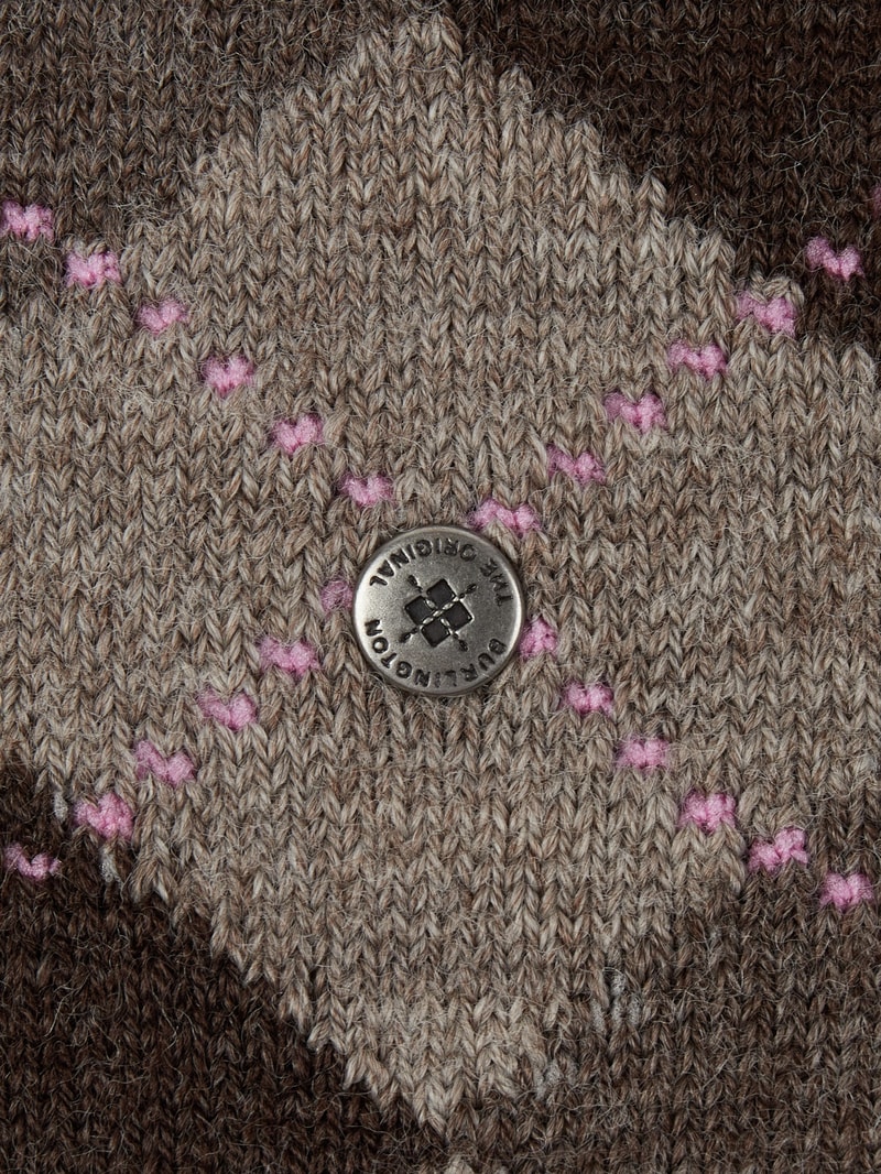 Socken mit Argyle-Muster Modell 'Whitby' in mittelbraun