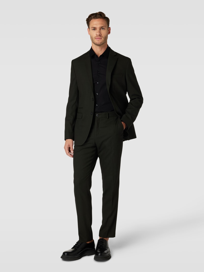 Slim Fit Hose mit Bügelfalten in dunkelgrün