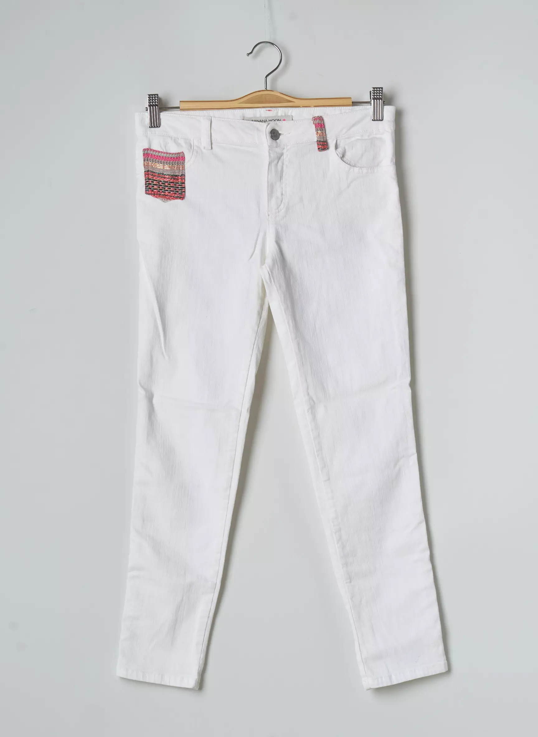 Banana Moon Pantalons Slim Femme couleur blanc