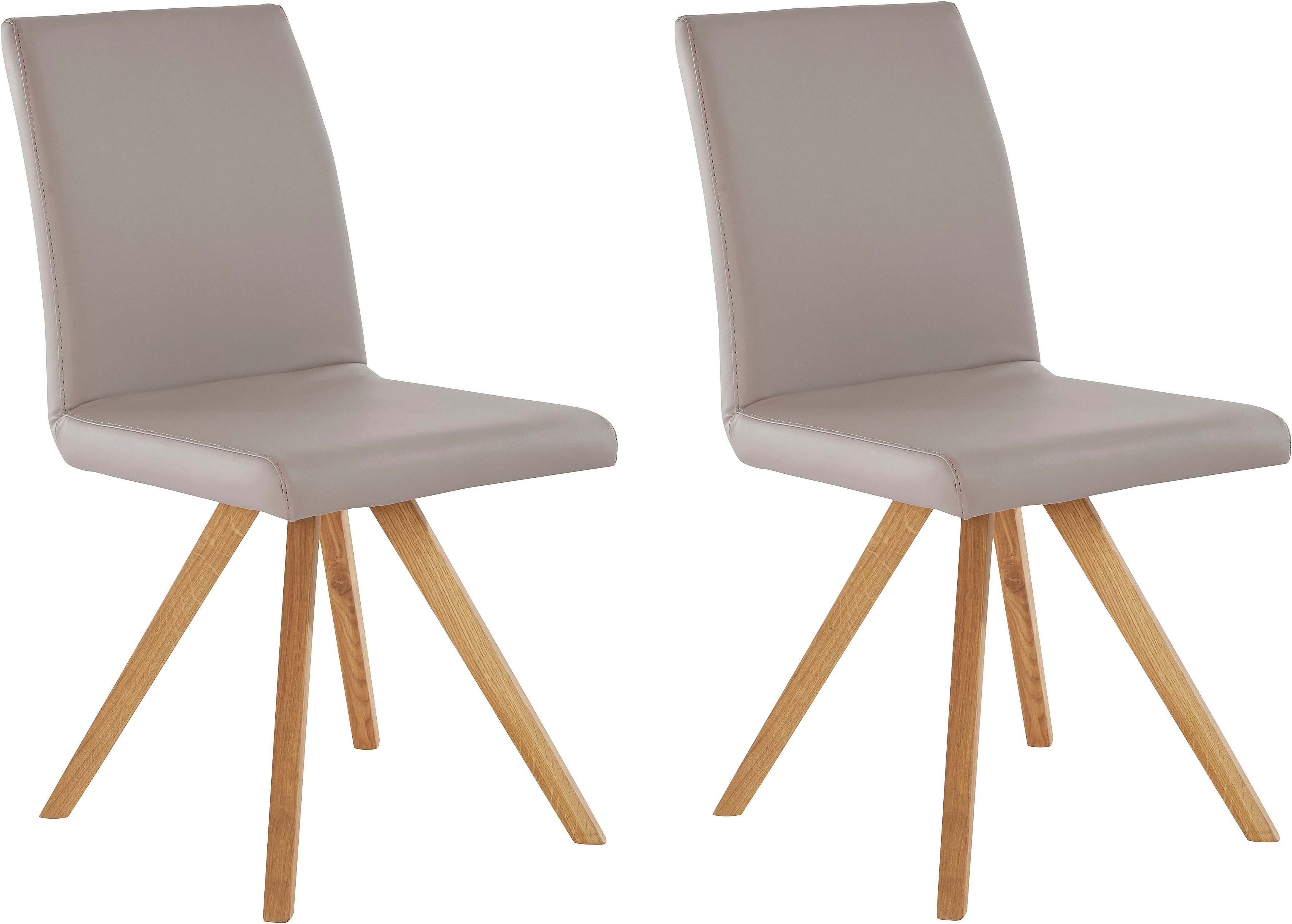 Home affaire Schalenstuhl Rio (Set, 2 St), Bezug in Kunstleder oder Strukturstoff und das Gestell ist Eiche geölt