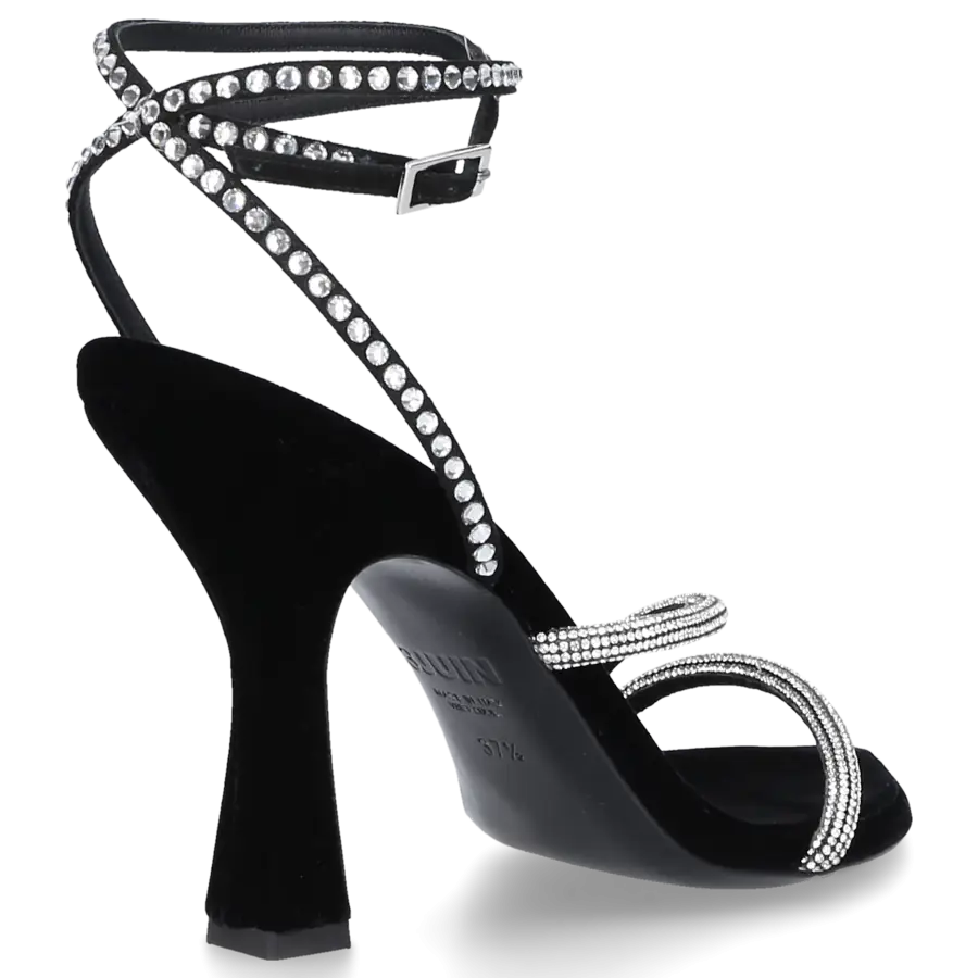 3 JUIN - Riemchensandalen 323WC0 Veloursleder - schwarz
