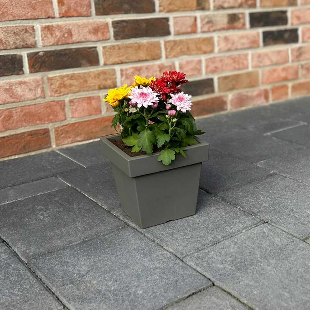 Powertec Garden Pflanztopf „Vigo“ eckig - 4,0 L Steingrau