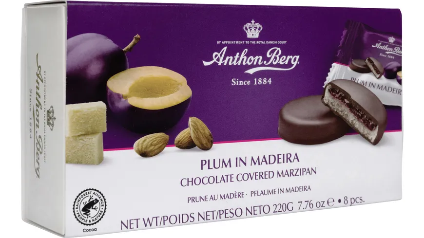 Anthon Berg Frucht in Marzipan Pflaume in Madeira 220 g