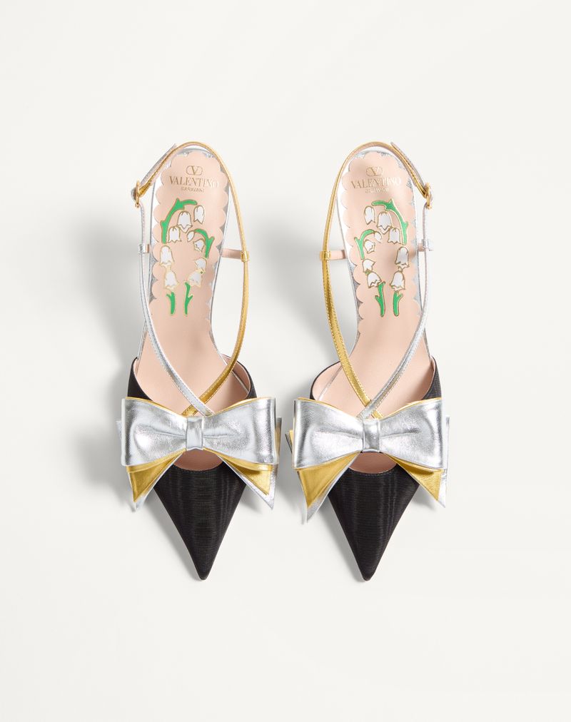 Bowow Slingback Décolleté I Moiré stof 85mm