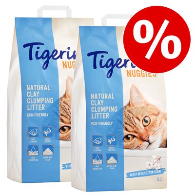 2 x 14 l Tigerino Nuggies Katzenstreu zum Sonderpreis!
