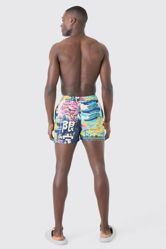 Kurze Badehose mit Print