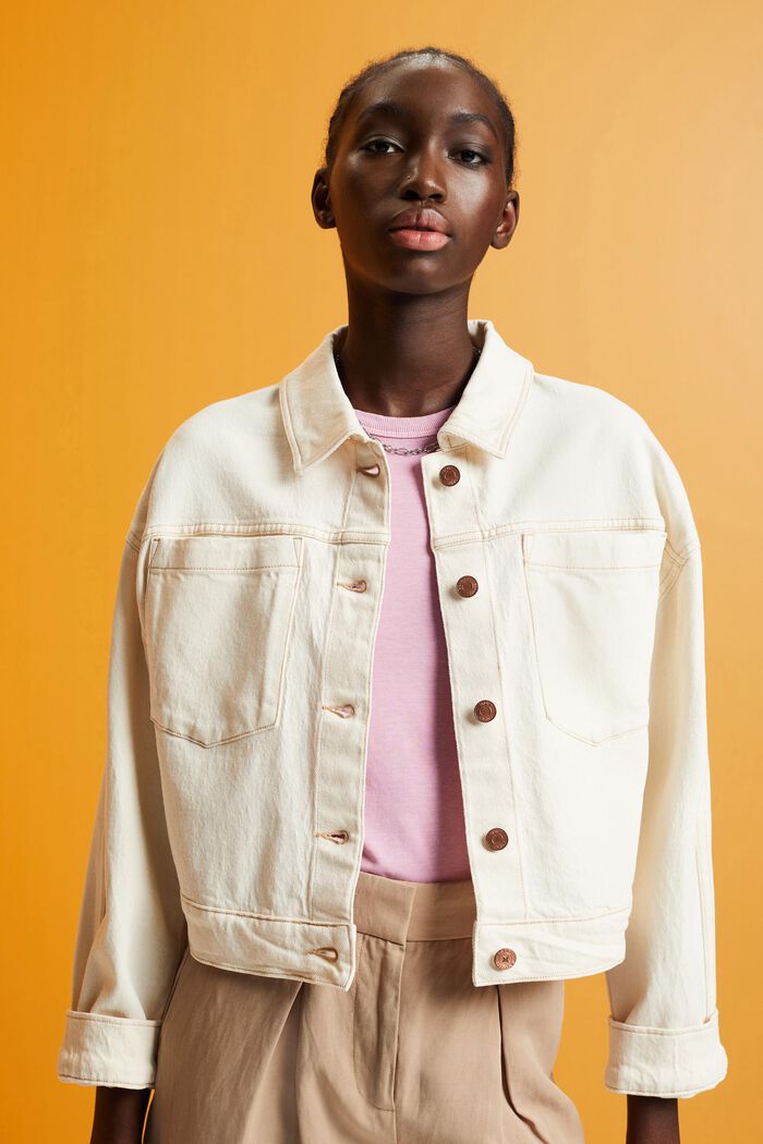 Oversize Jeansjacke in Cropped-Länge