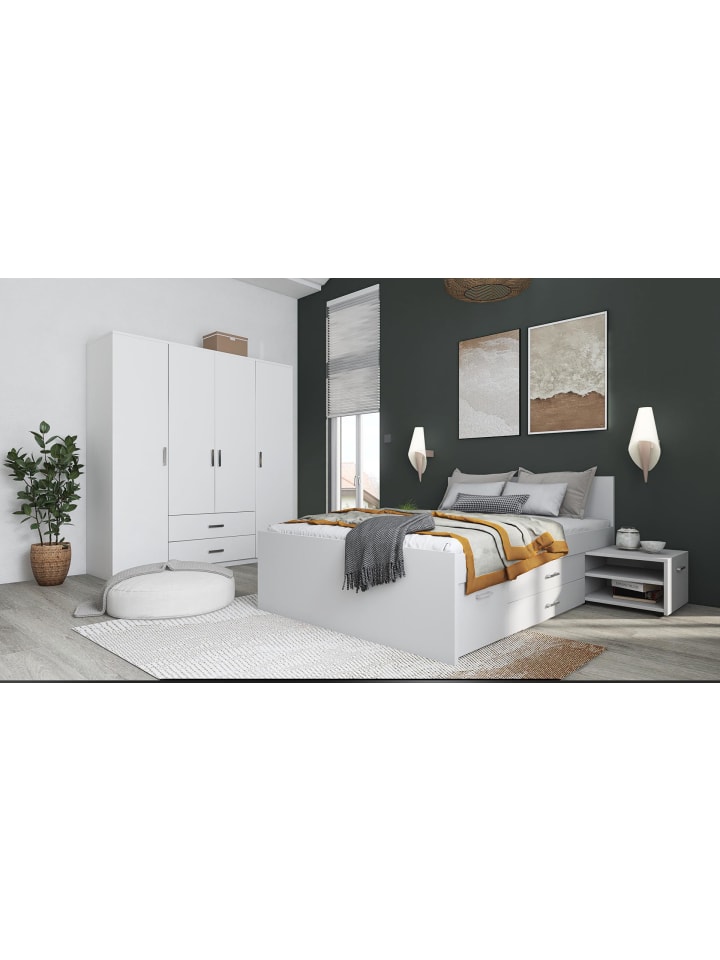 ebuy24 Bett Ranya Weiß 206 x 145 cm günstig kaufen onesize