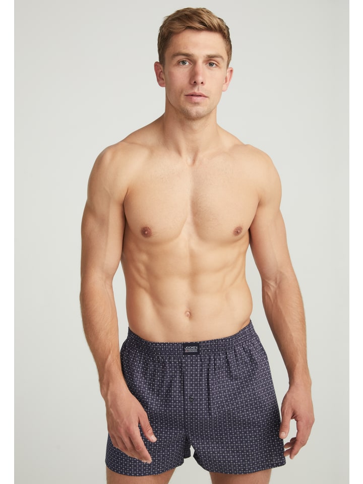 Jockey Boxershorts Woven 3 Stück in Dunkelblau günstig kaufen