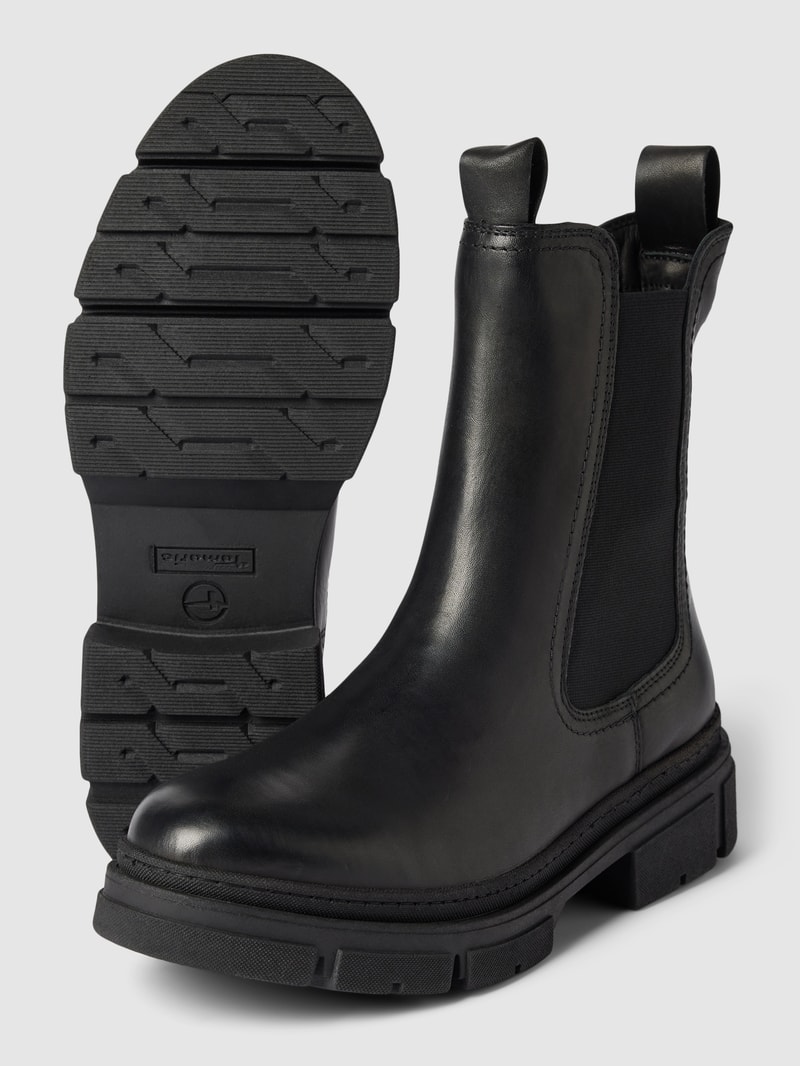 Stiefel aus Leder Modell 'CHELSEA' in schwarz
