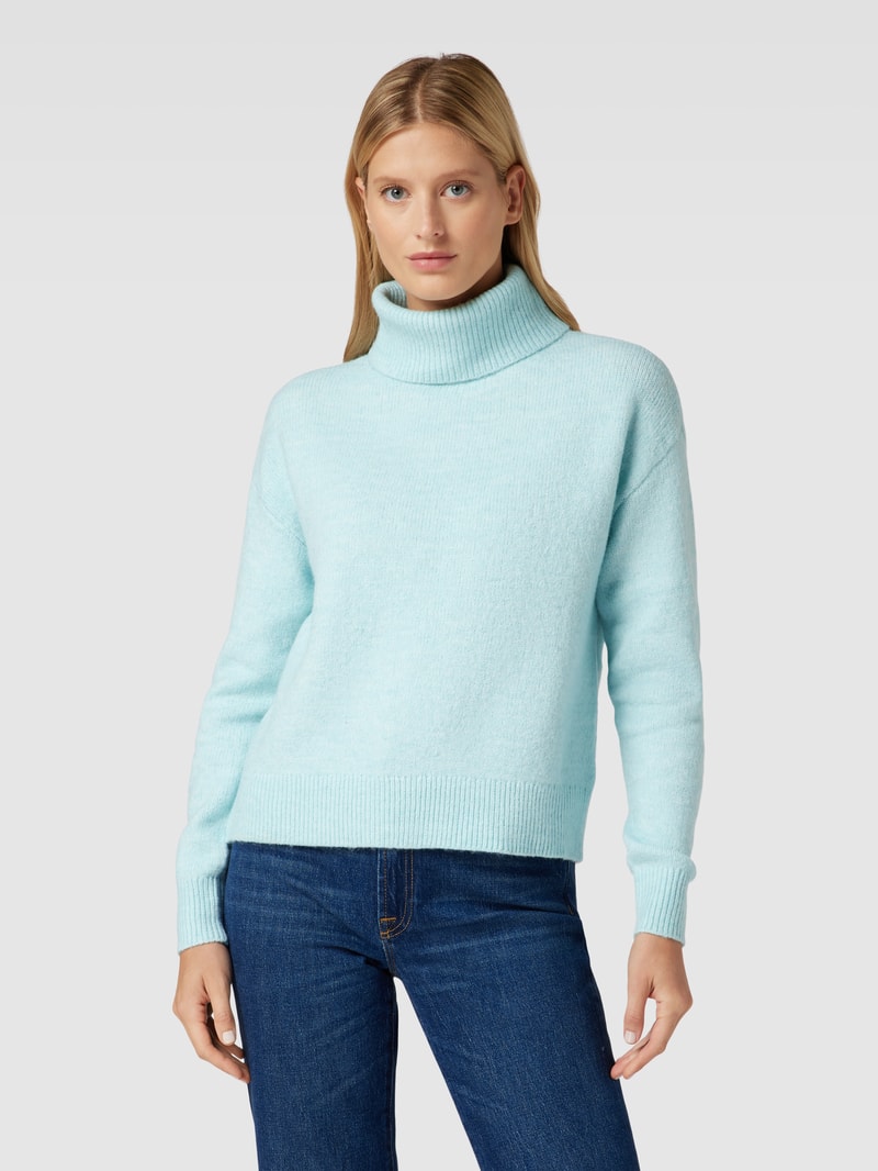 Rollkragenpullover mit überschnittenen Schultern in bleu