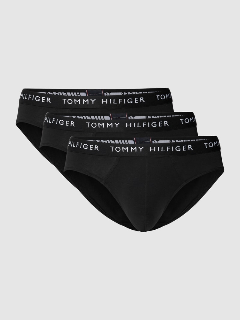Slip mit Logo-Bund im 3er-Pack in schwarz