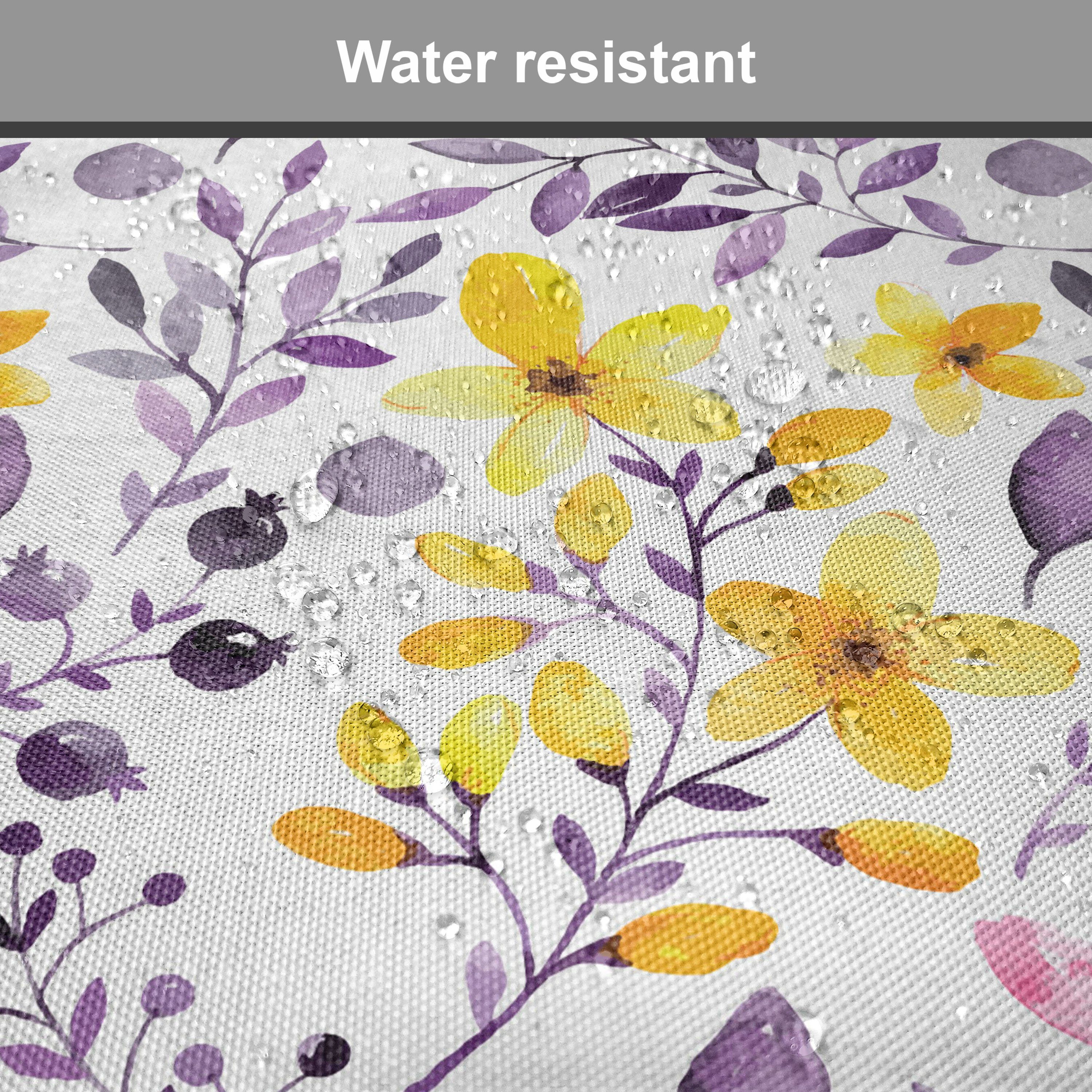 Abakuhaus Stuhlkissen Dekoratives wasserfestes Kissen mit Riemen für Küchensitze, Frühling Rural Blumen und Blätter