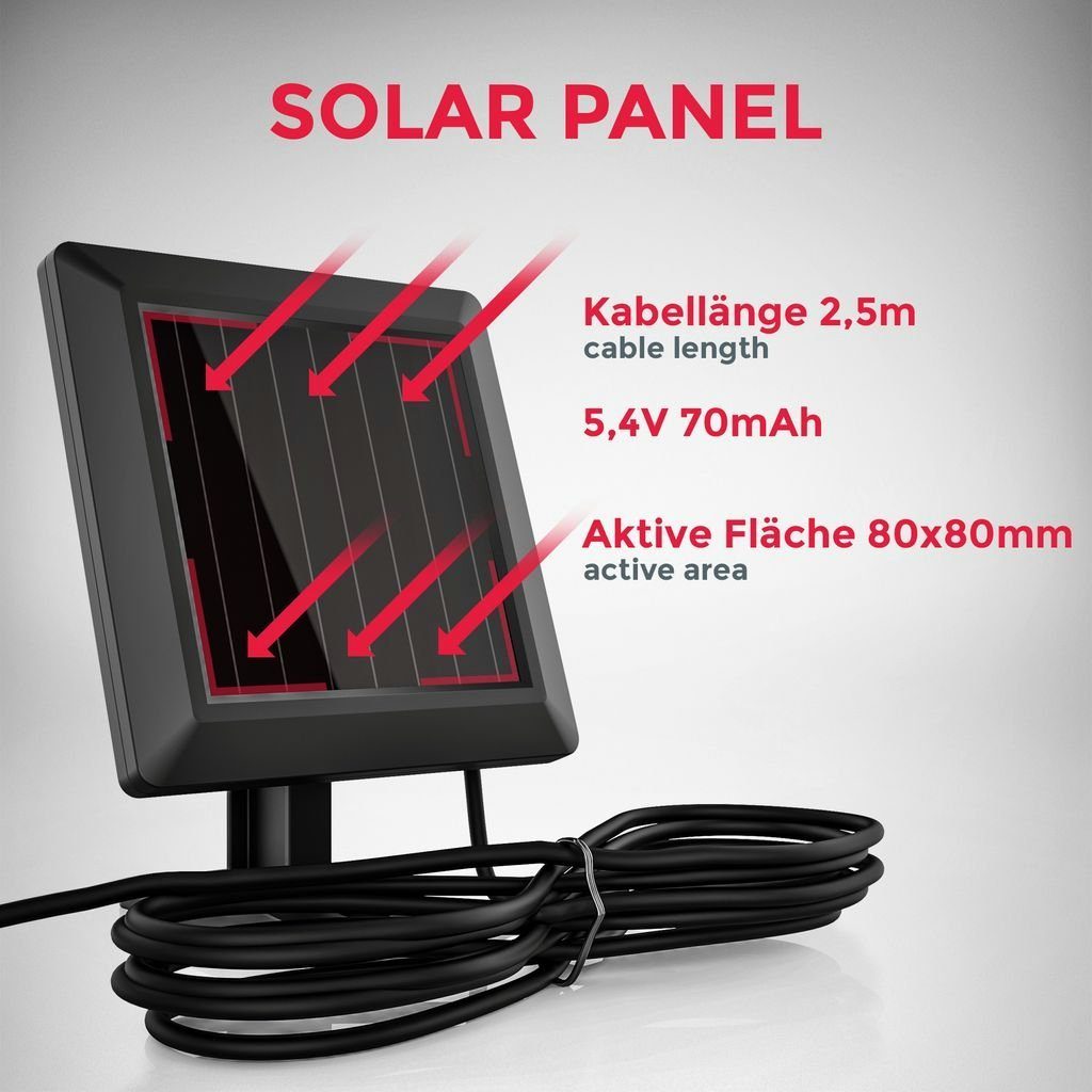B.K.Licht Gartenstrahler LED Außen-Wandstrahler 15x14cm Solar-Panel IP44 0,6W schwarz - BKL1213, LED fest integriert, Kaltweiß, 6500K Solarlampe Außenleuchte Bewegungsmelder Dämmerungssensor Fassade