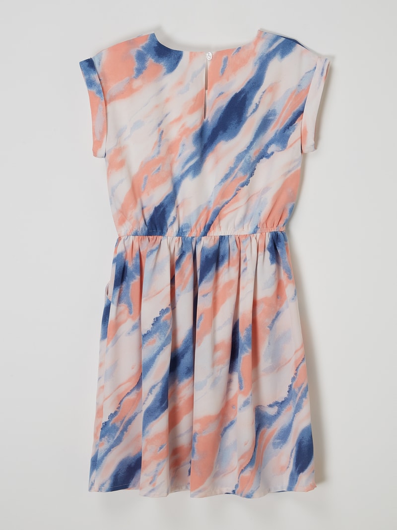 Kleid mit Allover-Muster in koralle