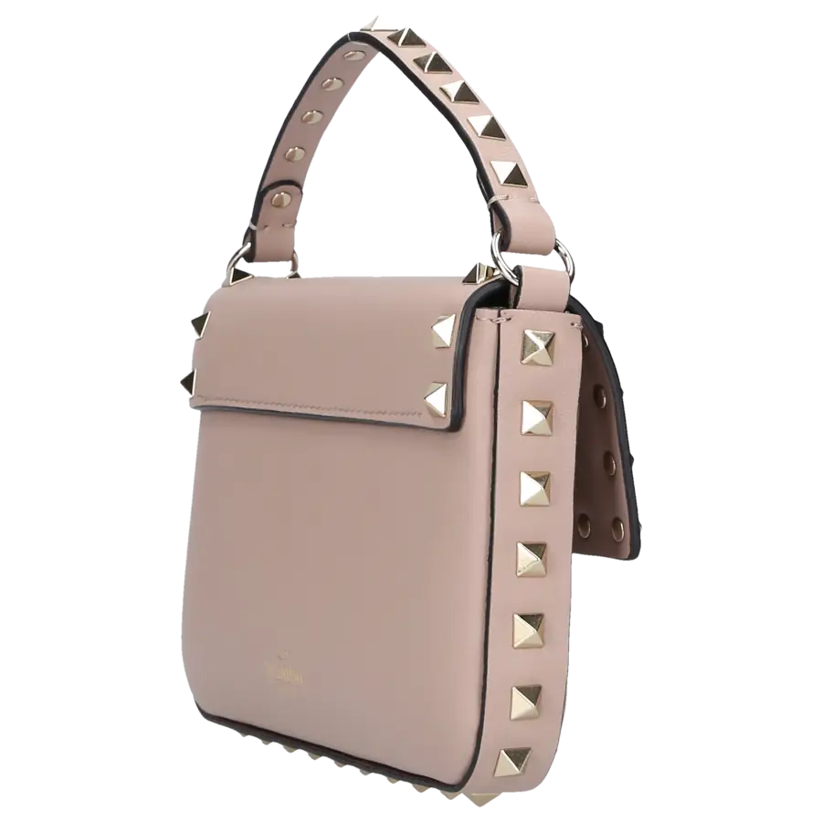 Valentino Garavani - Schultertasche ROCKSTUD Kalbsleder - beige