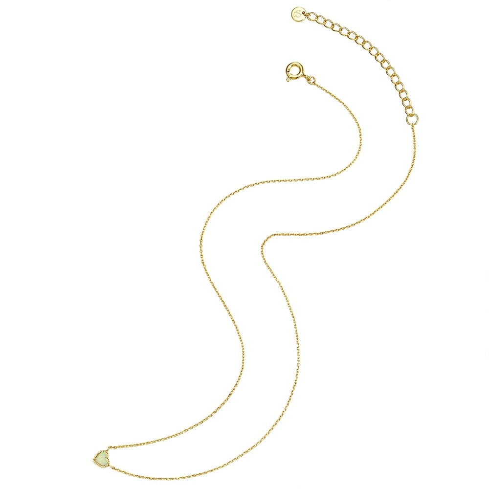 Glanzstücke München Collier en argent Coeur Argent sterling Opale (synth.) en Or jaune collier
