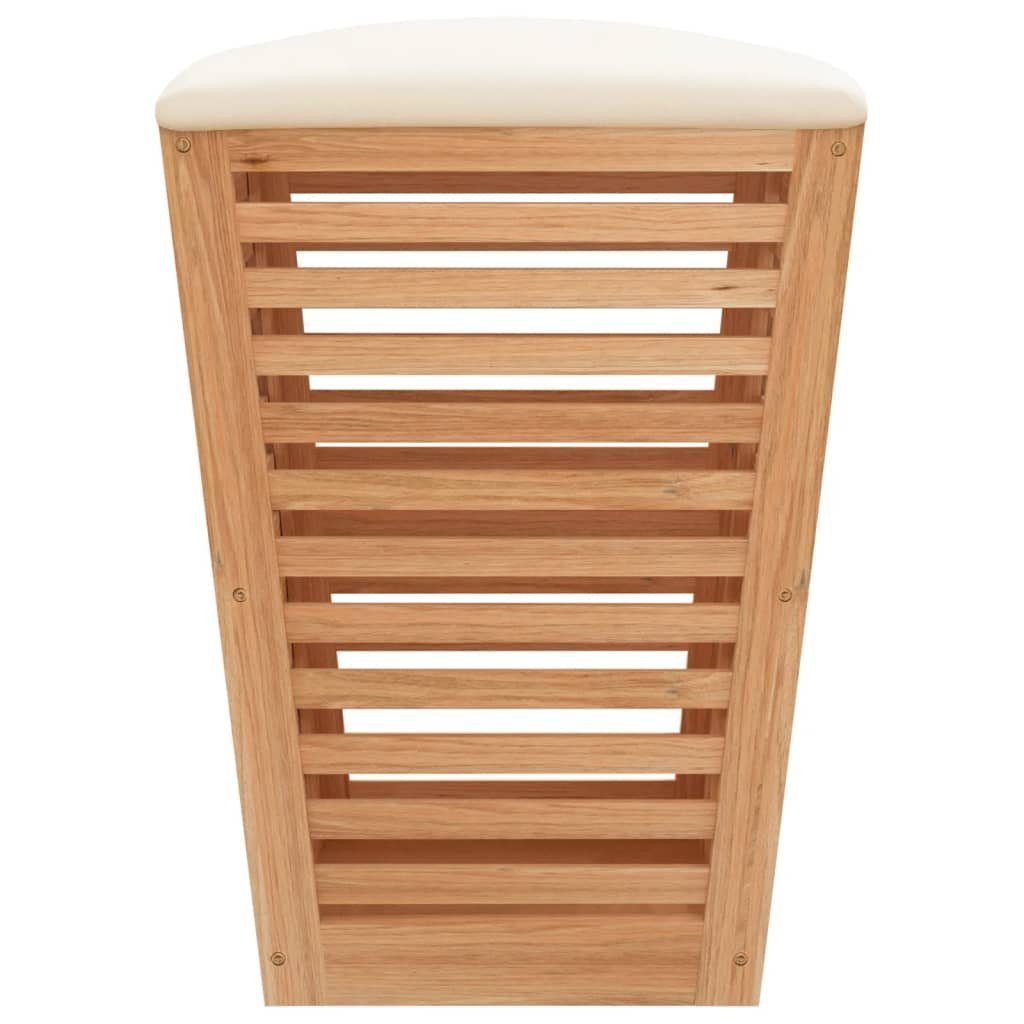 vidaXL Wäschekorb Badhocker 40,5x40,5x56 cm Massivholz Nussbaum