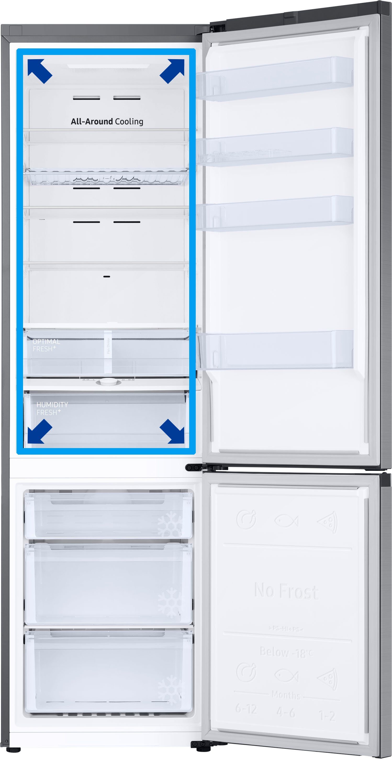 Samsung Kühl-/Gefrierkombination RL34T600CSA, 185,3 cm hoch, 59,5 cm breit