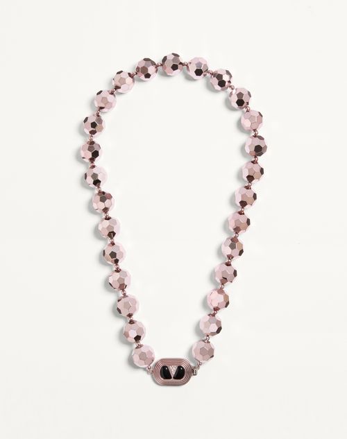 Ovalette-halsketting van hars, emaille, metaal en Swarovski®-kristallen.