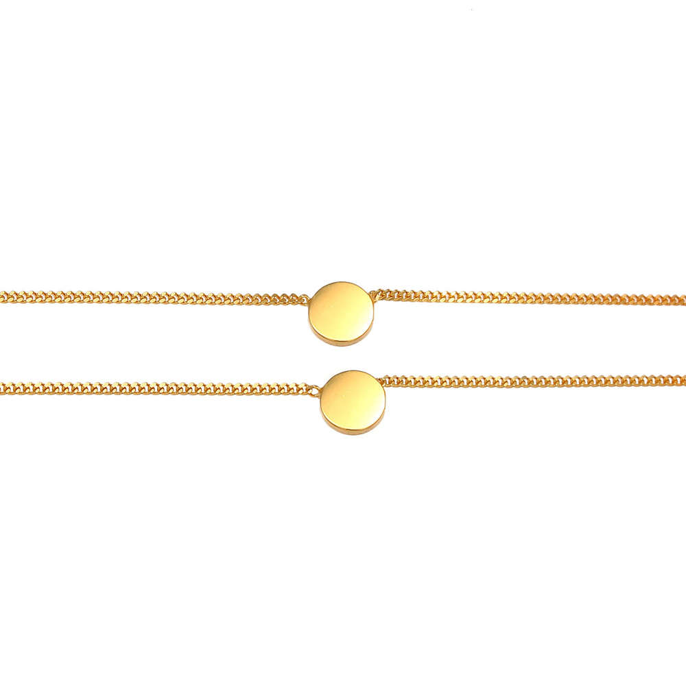 Elli Elli Collier Ladies Choker Layer Circle Geo Look Blogger Trend en argent sterling collier