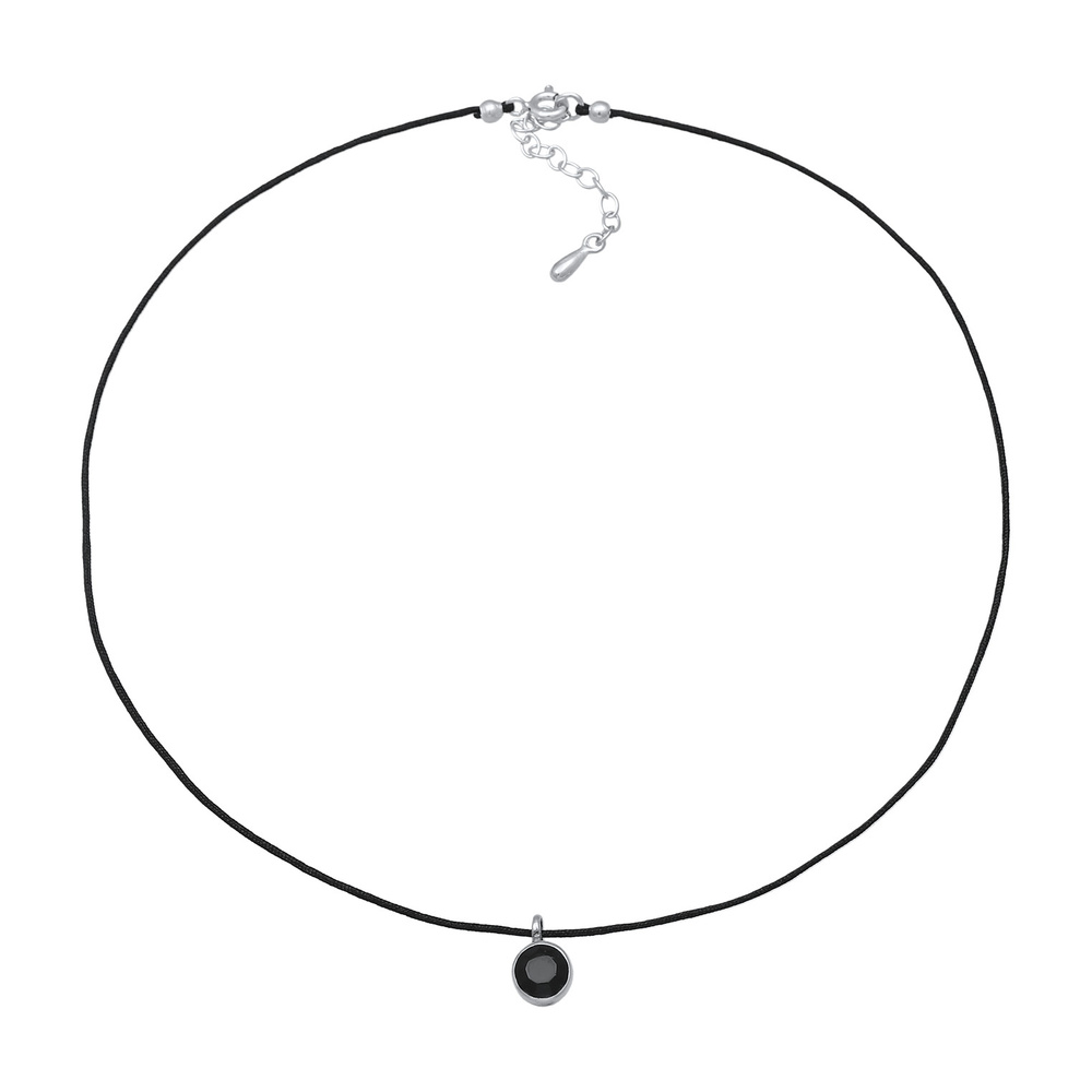 Elli Elli Collier Femmes choker en nylon avec cristal en argent sterling 925 collier