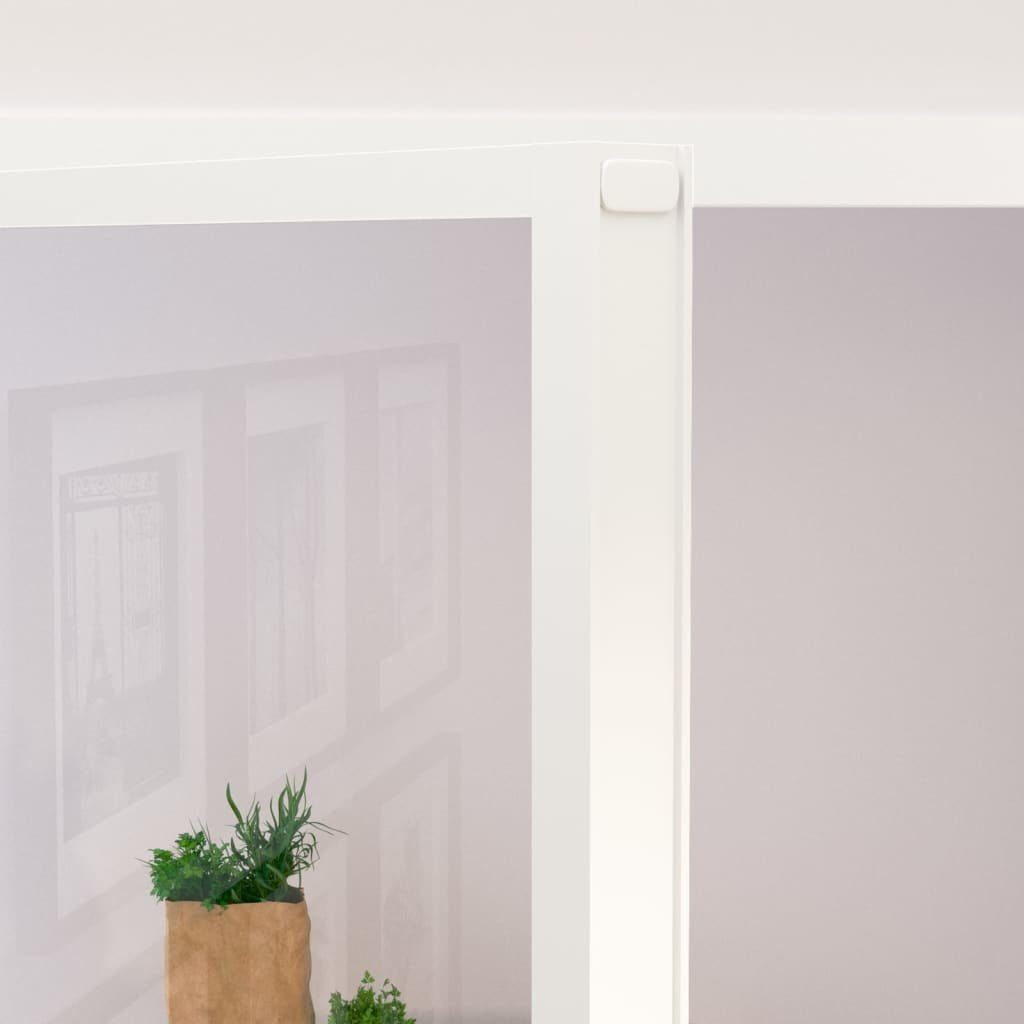 vidaXL Haustür Innentür Weiß 93x201,5 cm Hartglas & Aluminium Schlank (1-St)
