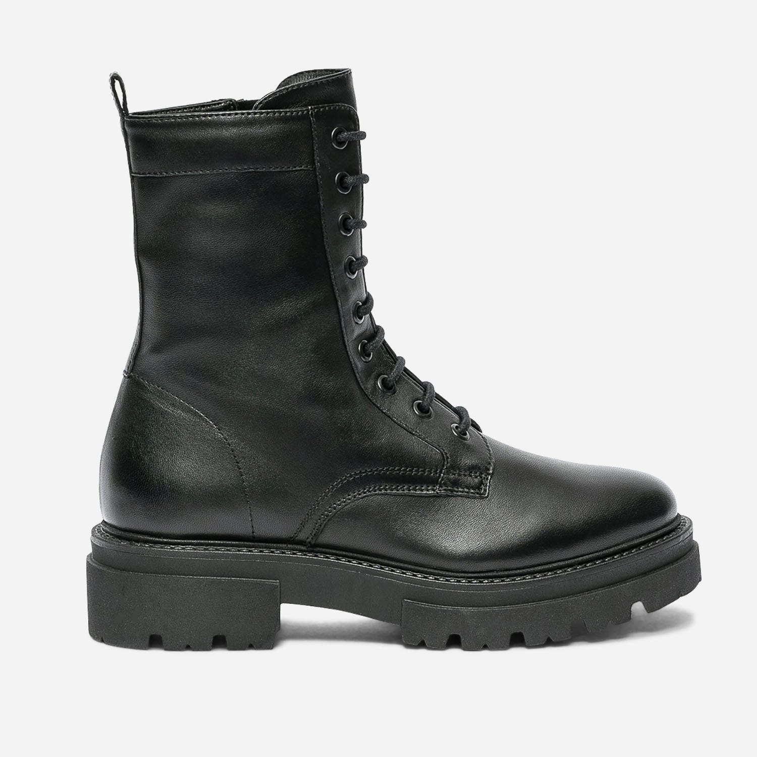 Boots TEXTO noir en cuir éco-conçu à semelle crantée